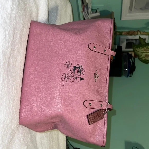 Coach Bags Coach Medium Disney Minnie Mouse Tote Pink Used
